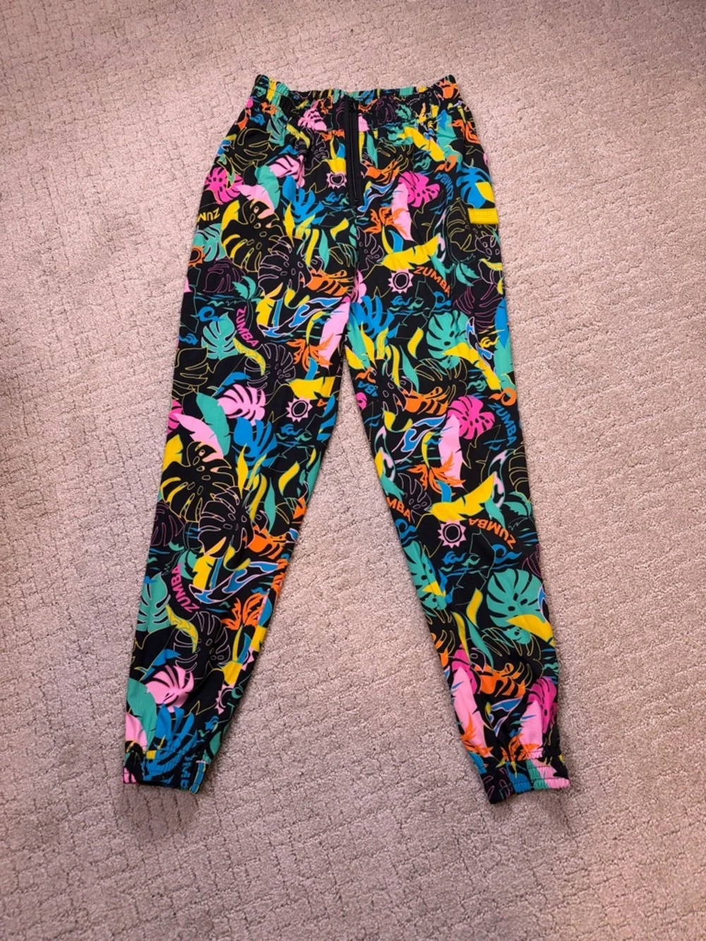 Zumba Palm Party High Waisted Track Pants - Picture 1 of 5